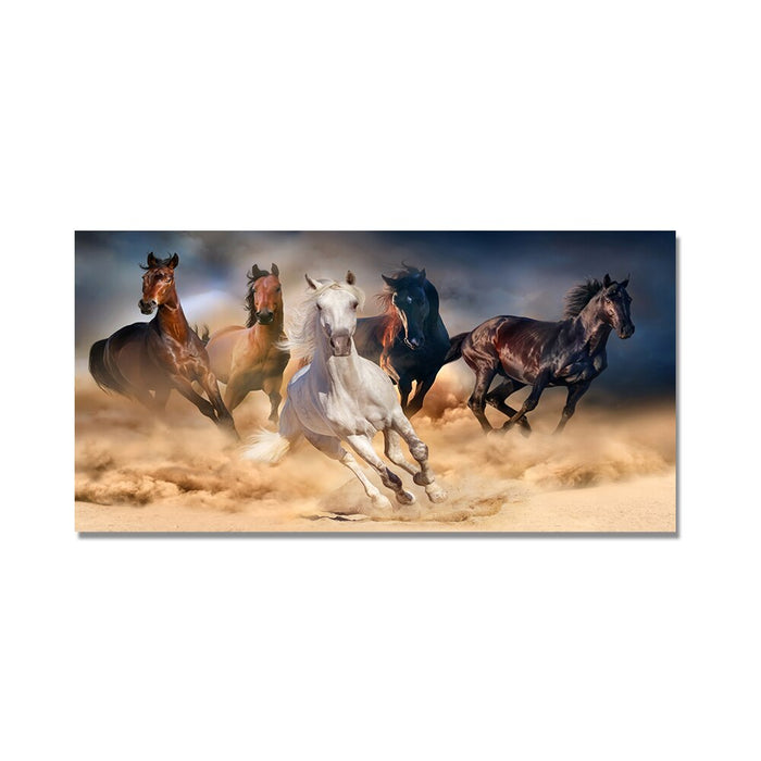 Buy Art Prints: 7 White Running Horses